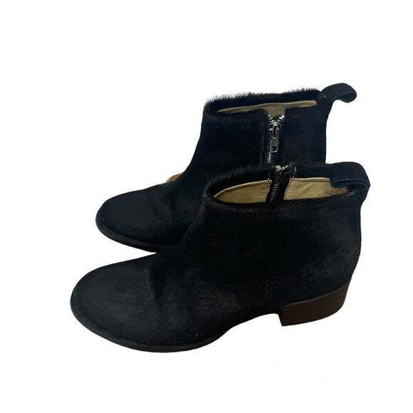 Elizabeth and James Ava Black Ankle Bootie Pony Hair Boho Festival Womens Size 8 - Picture 3 of 9